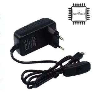 Fonte Raspberry 5V 3A tipo B micro