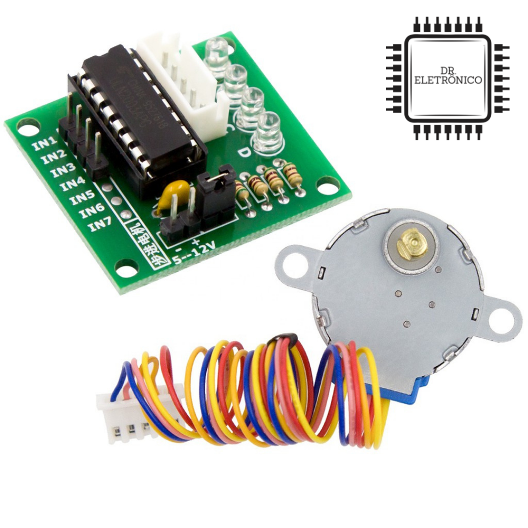 Kit Motor de Passo 28BYJ-48 5V + Driver Uln2003