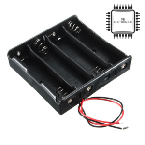 Suporte para 4 baterias 18650 - Canoa