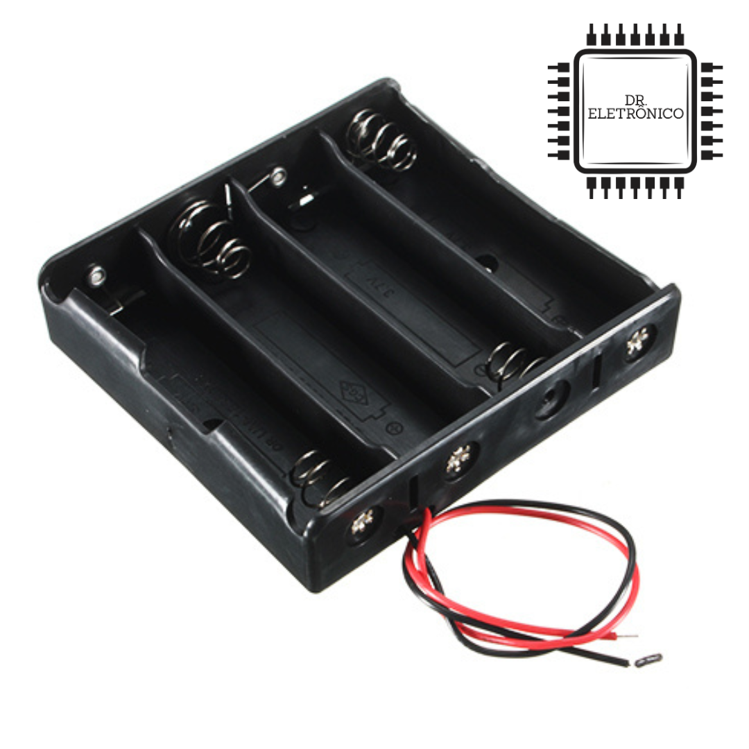 Suporte para 4 baterias 18650 - Canoa