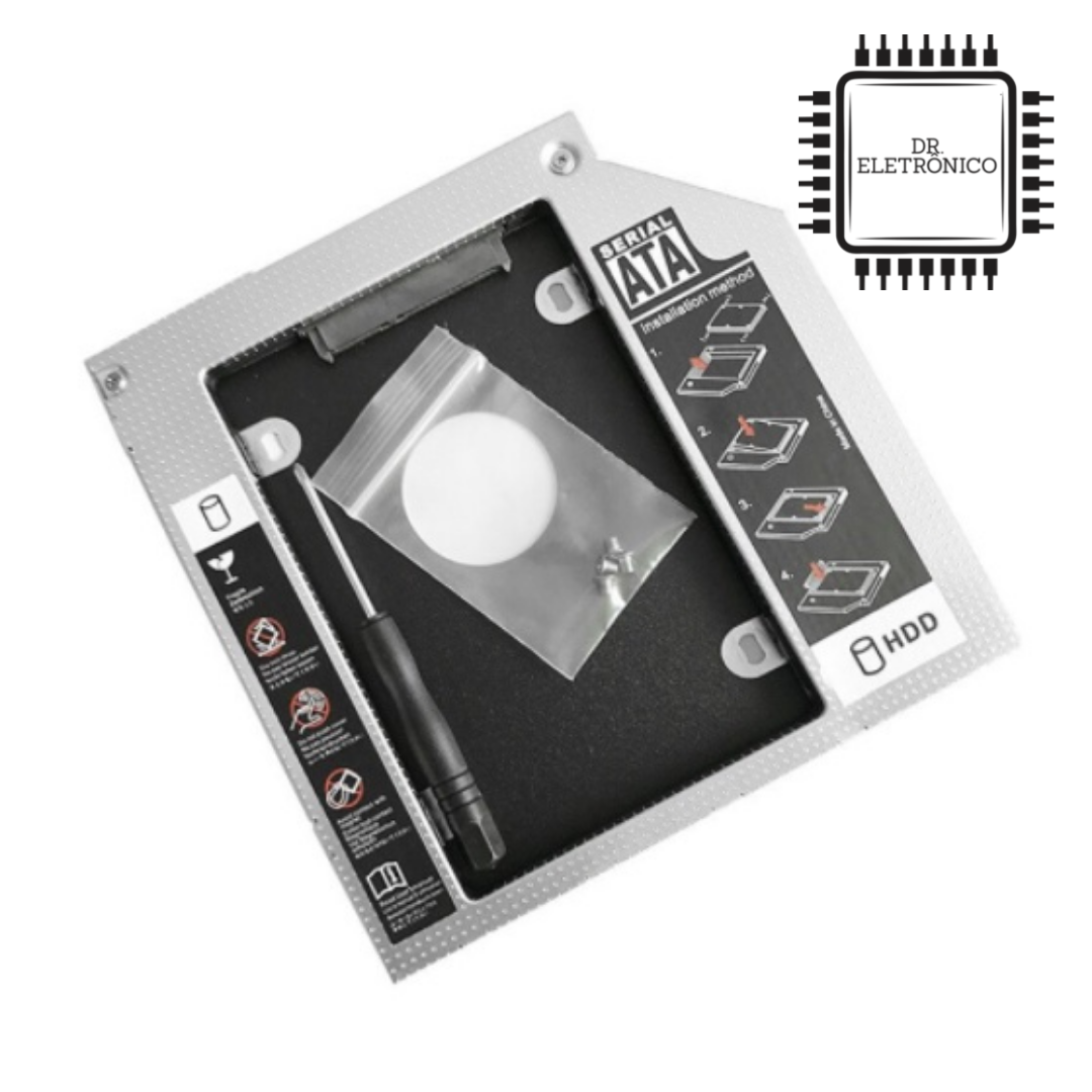 Adaptador Caddy Dvd Para Segundo HD Ou Ssd 2.5 Sata