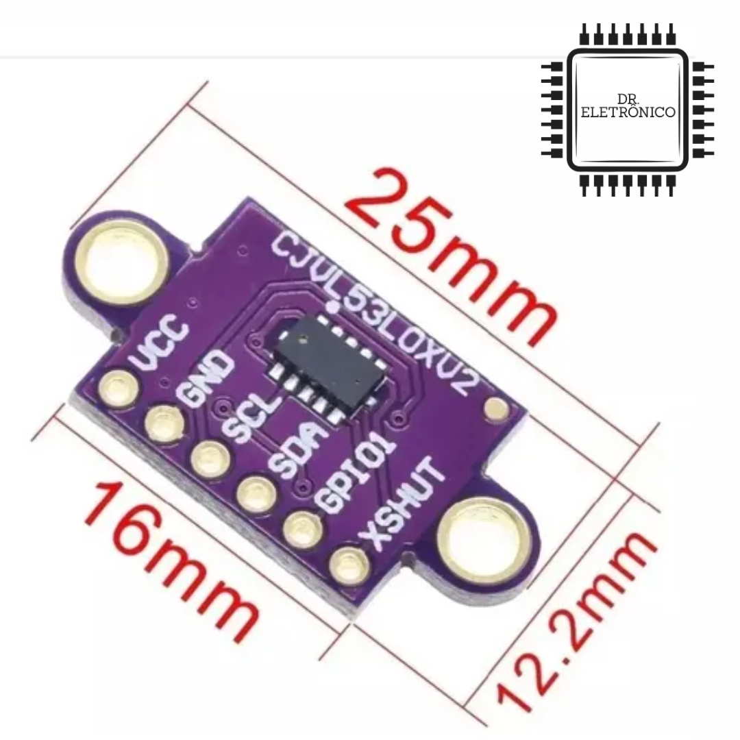 Módulo Sensor de Distância Laser VL53L0X - Imagem 2