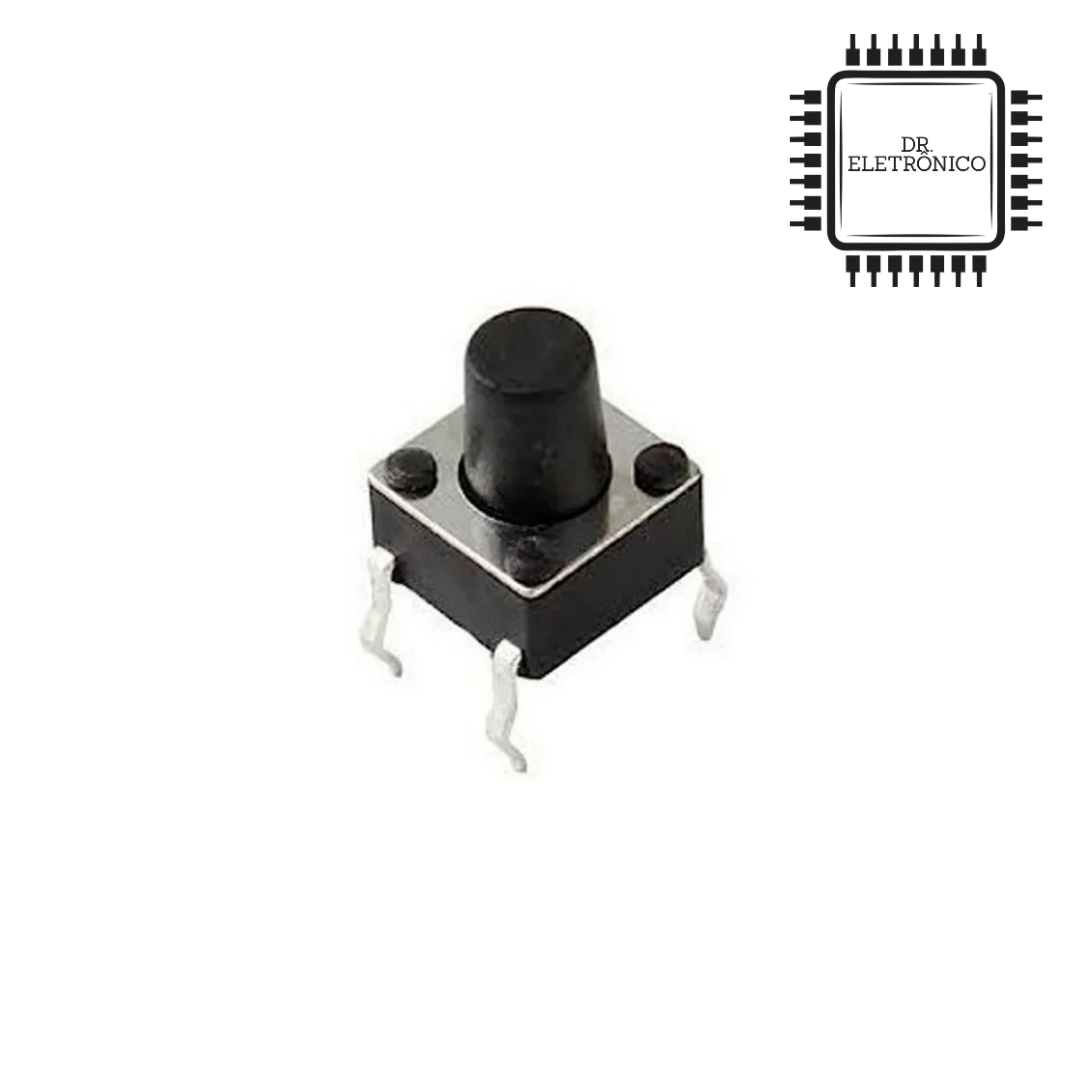 Chave Tactil 6x6x7mm - 4T (Preto)