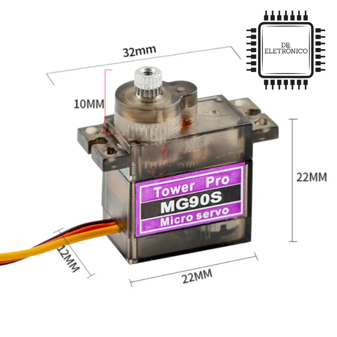 Servo Motor Tower Pro MG-90- Engrenagem Metal - Imagem 3