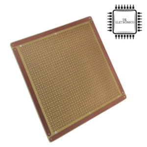Placa de Circuito Perfurada Face Simples 10X10 C/ Borda Cobreada